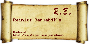 Reinitz Barnabás névjegykártya